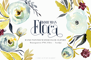 Bohemian Flora - Watercolor Clipart