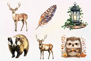 Vintage Woodland Watercolor Clipart, an Illustration by Dream Creation (Thumbnail 4 of 7)