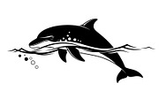 Dolphin Jumping Silhouette Vector, an Illustration by Designs_River (Thumbnail 19 of 51)