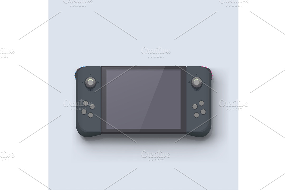 a portable modern design black game, an Object Illustration by IfH