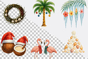 Watercolor Beach & Christmas Clipart, an Illustration by SVGArt (Thumbnail 6 of 7)