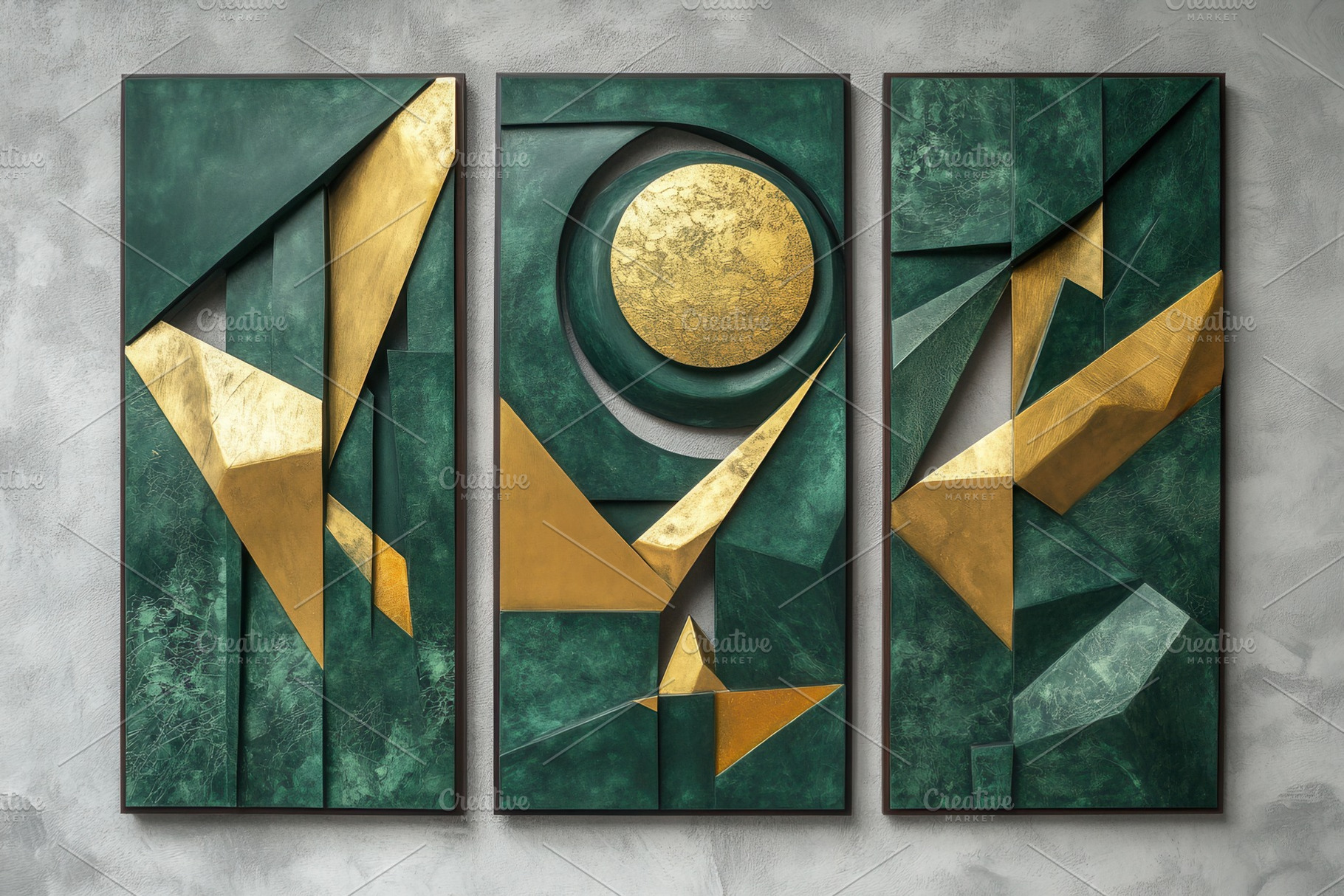 Set of three abstract wall art panel, a Photo by Pavel_design