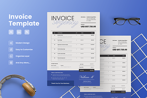 Simple Modern Invoice, a Stationery Template by Annora Studio
