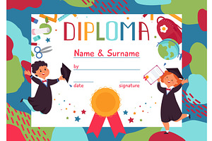 Kids Diploma. Children Graduation