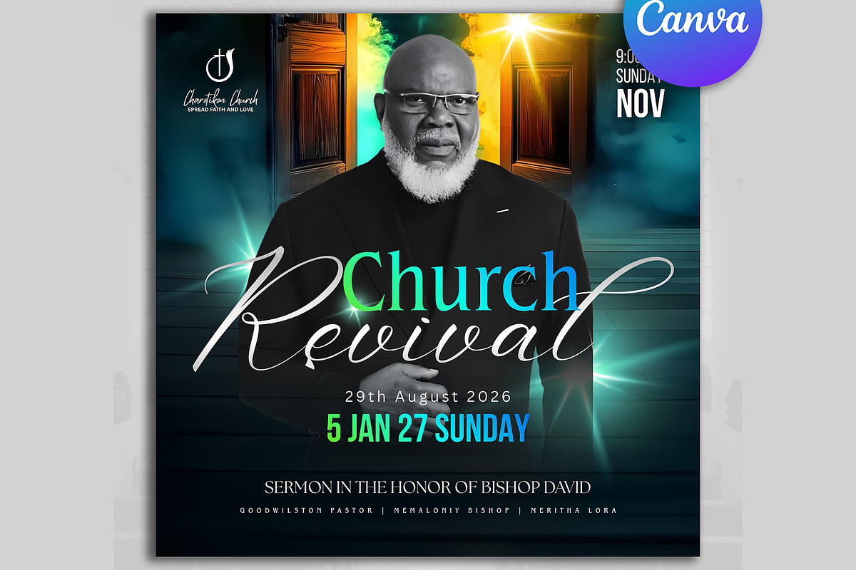 Church Revival Canva Flyers, a Flyer Template by Design Up (Photo 2 of 2)