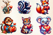 Valentine Animals Clipart, an Illustration by DreamArtGraphic (Thumbnail 4 of 6)