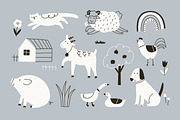 Cute farm animals, doodle scandi set, an Animal Illustration by Good Studio (Thumbnail 2 of 6)