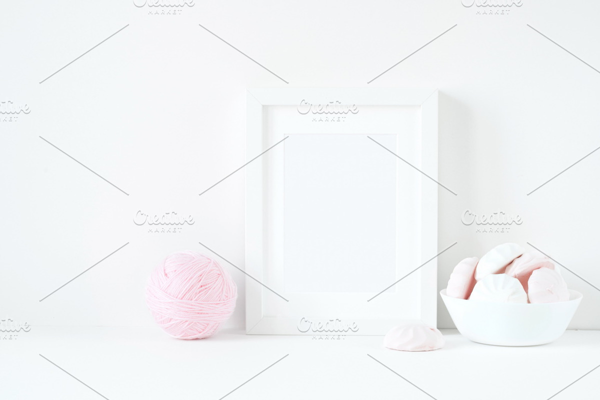 CLEAN!Frame mockup with marshmallows, a Print Template by Kate Roubin (Photo 2 of 2)