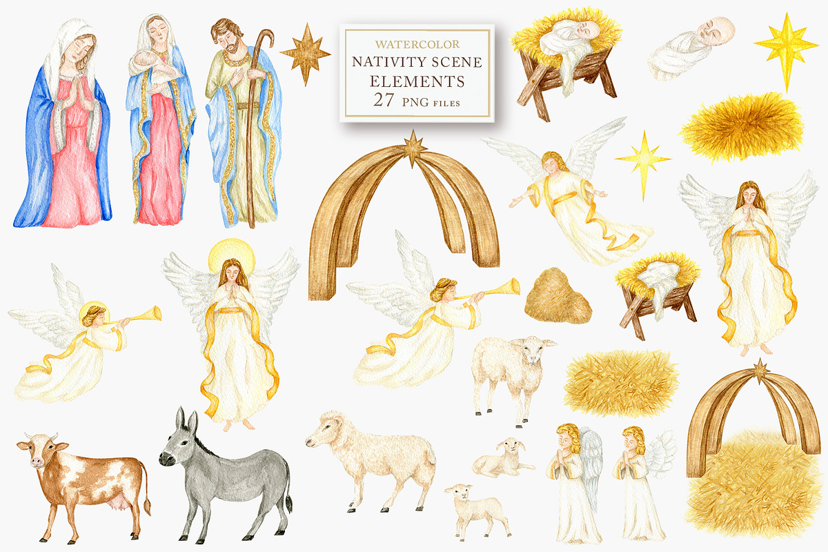 Christmas Nativity scene clipart, an Object Graphic by svetlanaARTdreams (Photo 6 of 11)