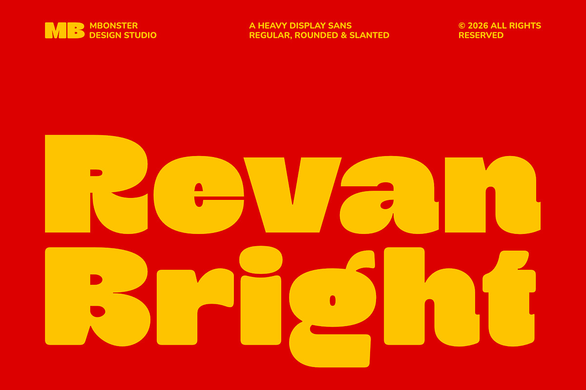 Revan Bright - Heavy Playful Sans, a Sans Serif Font by Mbonster Design Studio (Photo 1 of 16)