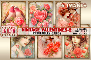 Valentines Valentine cards-2, a Person Illustration by CraftArtStory