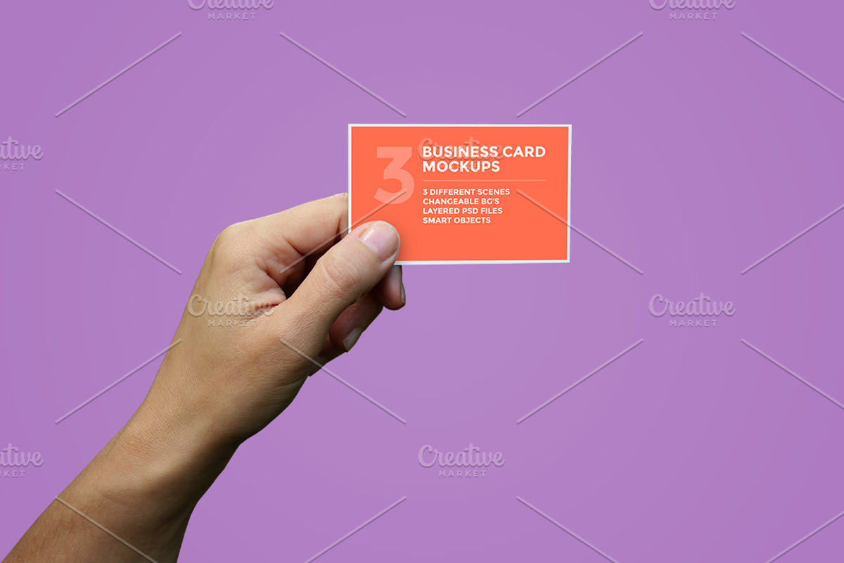 Hands Holding Business Card Mockups, a Print Template by Craig Barber (Photo 3 of 3)