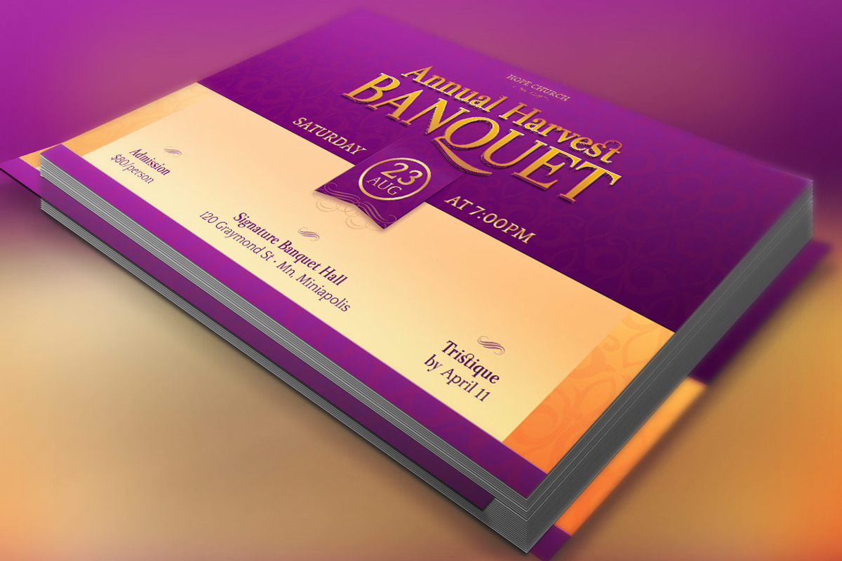 Church Banquet Invitation Template, a Card Template by Godserv Designs (Photo 3 of 5)