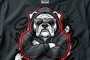 Gangster Bulldog Hoodie Art, a Shirt Mockup by Vector Stall (Thumbnail 7 of 13)