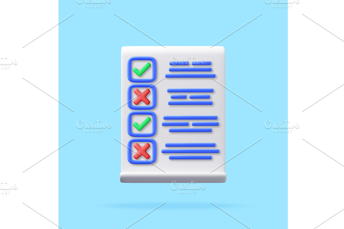 3d checklist with check mark and, a Finance Illustration by Abscent