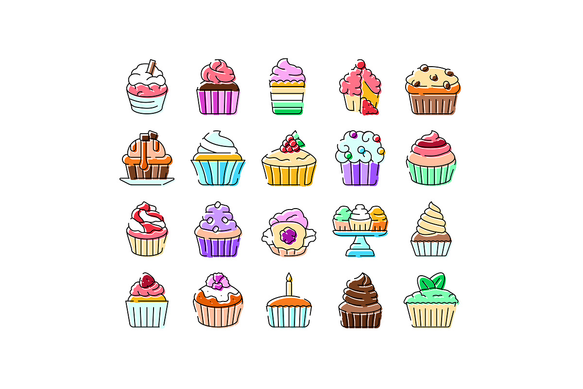 Assortment of sweet cupcakes and, an Object Graphic by pikepicture (Photo 1 of 3)