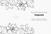 Magnolia Line Art Botanical Vector, a Decorative Illustration by katmonne (Thumbnail 7 of 13)