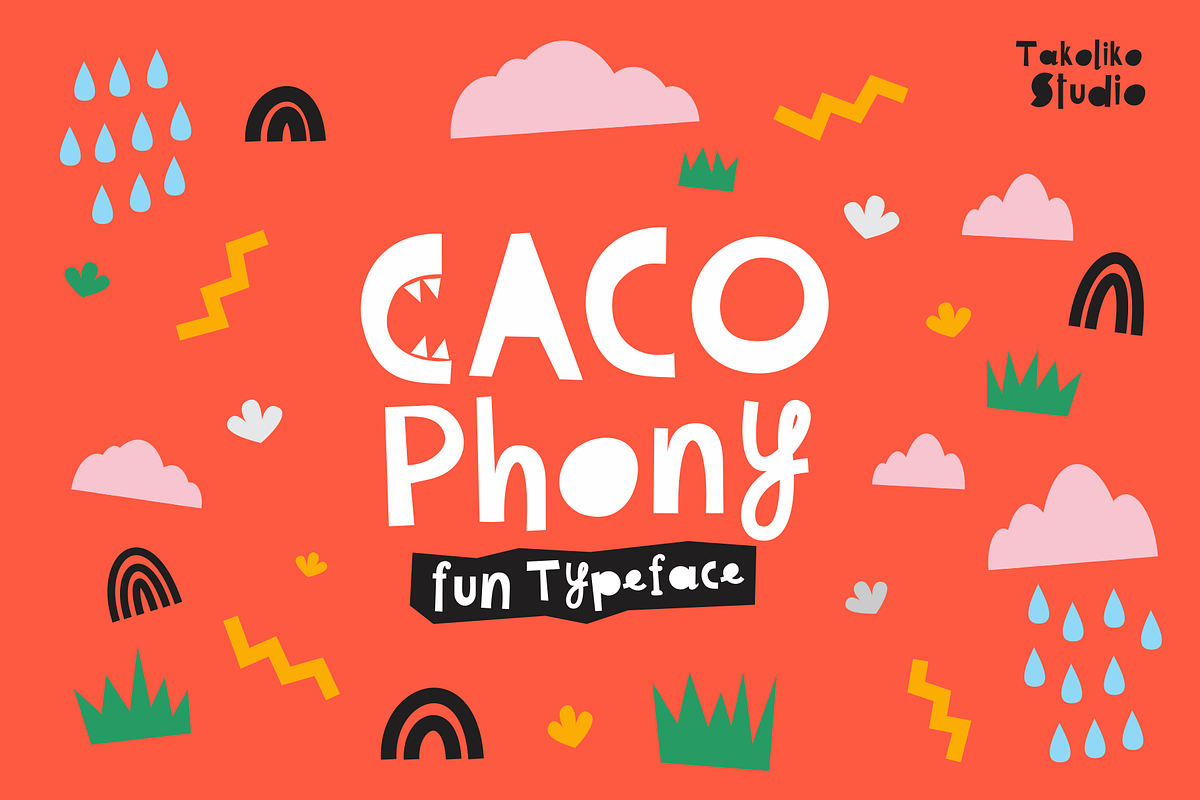 Cacophony - Fun Typeface, a Font by takoliko (Photo 1 of 17)