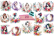 Spring Blossom Floral Women Bundle, a Person Illustration by Bubble Pixel (Thumbnail 1 of 6)