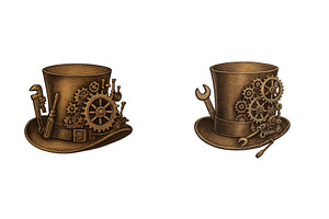 Artistic steampunk top hats with, an Arts & Entertainment Photo by ZinetroN
