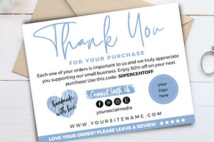 Thank you order card blue Canva 13