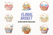 Vintage Basket with Floral Butterfly, a Food Illustration by New-School-Wave (Thumbnail 1 of 5)