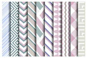 Silhouette geometric pattern set, a Pattern Graphic by AlexZeL