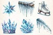 Watercolor Winter Ice Clipart, an Illustration by Libby Wishes (Thumbnail 3 of 7)