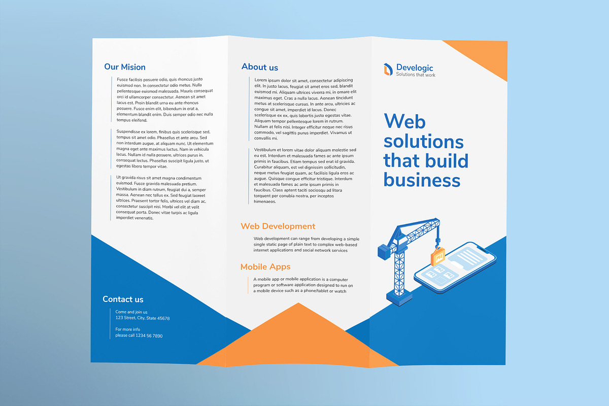 Trifold Brochure Web Development, a Brochure Template by TemplatesNow!