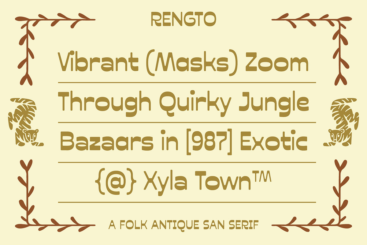 Rengto – Folk Antique San Serif, a Sans Serif Font by Hole Hope Design (Photo 2 of 10)