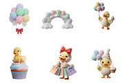 Cute Birthday Goose Clipart Bundle, an Illustration by GatewayDesign (Thumbnail 2 of 3)