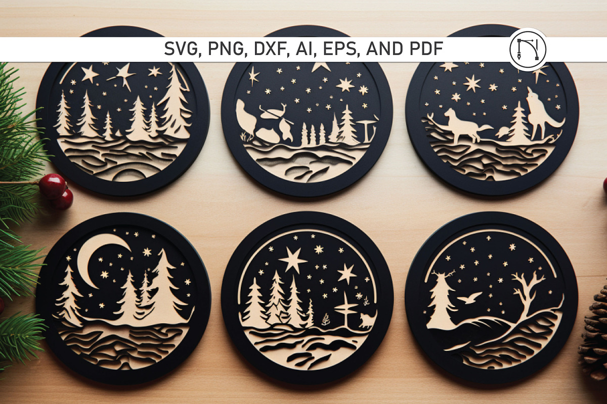 Cricut Christmas Coasters SVG bundl, a Graphic by NGISED (Photo 7 of 10)