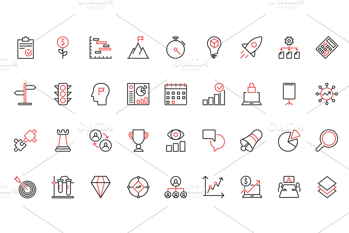 Business strategy icons, a Person Illustration by Lemberg Vector