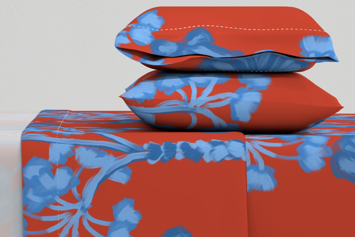 Tropical palms brown blue pattern, a Pattern Graphic by Nocito Design (Photo 2 of 6)