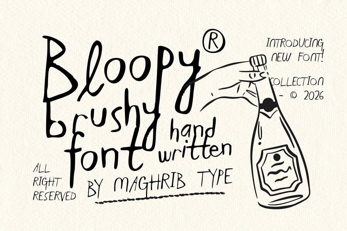 Bloopy Handwritten, a Handwritten Font by maghrib (Photo 1 of 10)