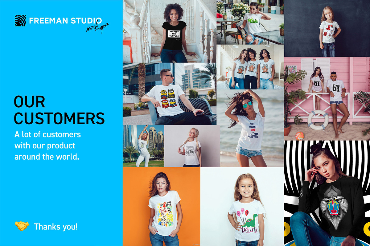 4 Friends T-Shirt Mockup Set, a Shirt Mockup by Freeman Studio (Photo 9 of 13)