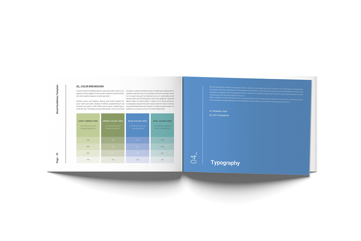 Brand Guidelines Template Landscape, a Brochure Template by DesignCrest (Photo 9 of 15)