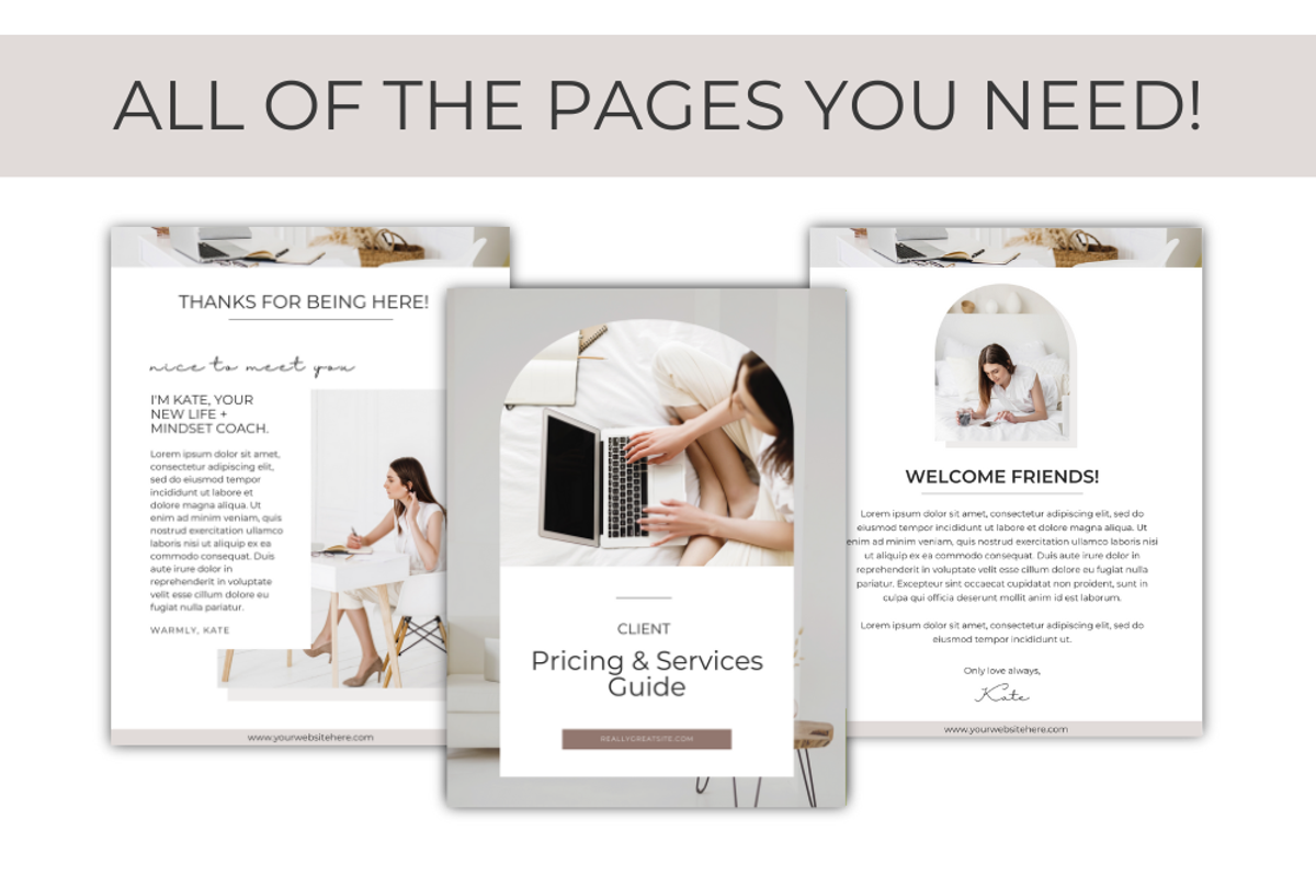 Kate Carter Pricing & Services Guide, a Templates & Theme by Lady Boss Studio (Photo 4 of 9)