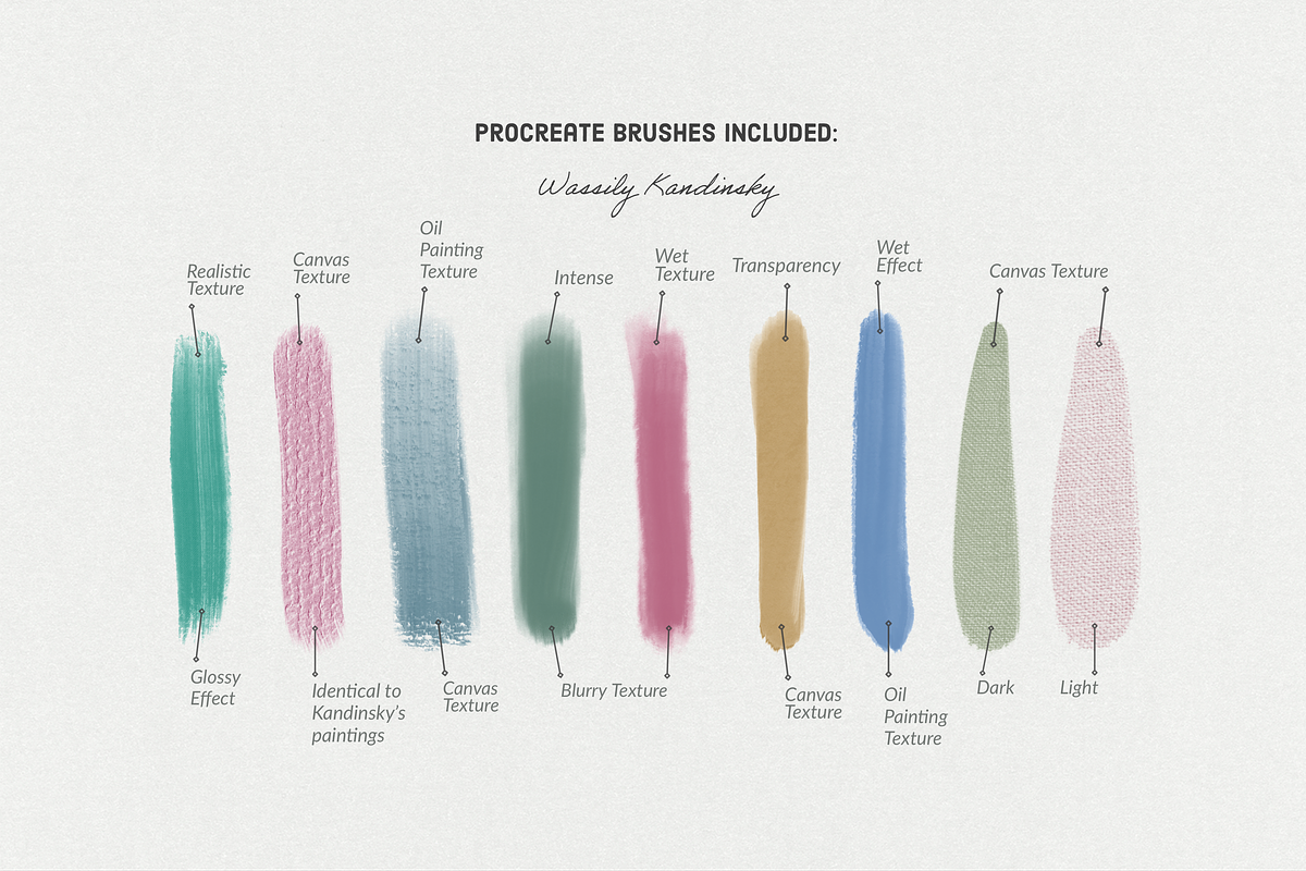 Wassily Kandinsky Procreate Brushes, a Brush Add-On by Digi Life (Photo 3 of 13)