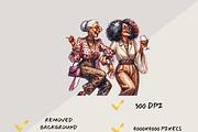 OLD LADY DRINKERS CLIPART PACK, a Person Illustration by Daring Digies (Thumbnail 7 of 9)