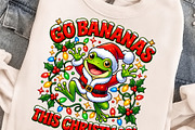 Go Bananas Funny Christmas Frog PNG, an Object Graphic by Zahyl Studio (Thumbnail 4 of 7)