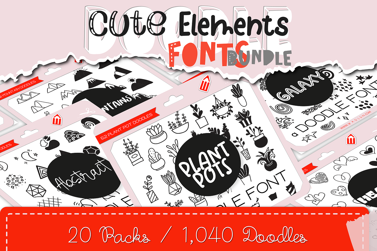 Cute Element Fonts Bundle, a Symbol Font by WADLEN (Photo 1 of 11)