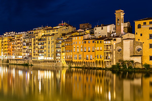 View of embankment in florence ita stock photo containing night and river, an Architecture Photo by Leonid Andronov