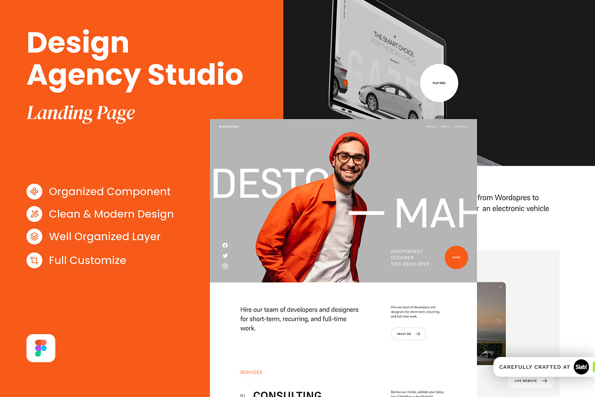 Desto - Web Developer Landing Page, a Landing Page Template by SLAB! Design (Photo 1 of 4)