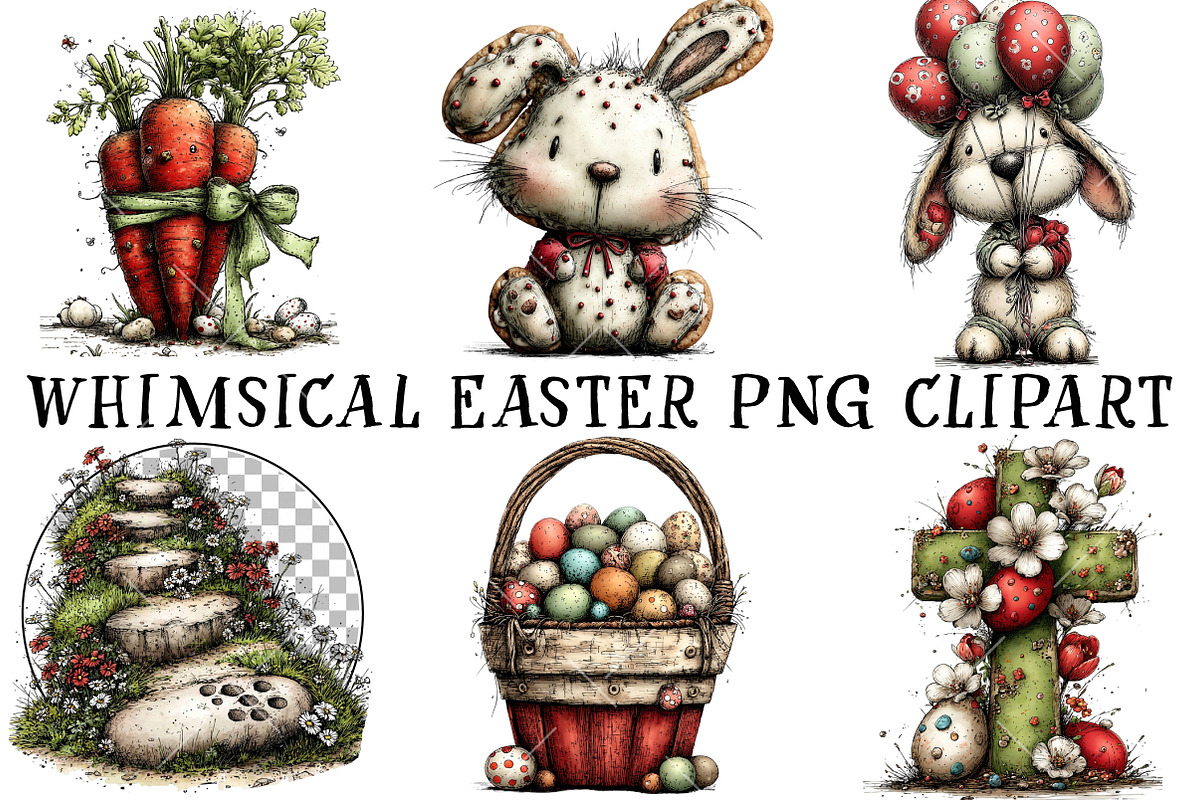 Whimsical Easter PNG Clipart, an Illustration by OK Design (Photo 2 of 6)