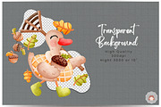 Goose Autumn Watercolor Clipart, an Illustration by Apixsala (Thumbnail 5 of 10)