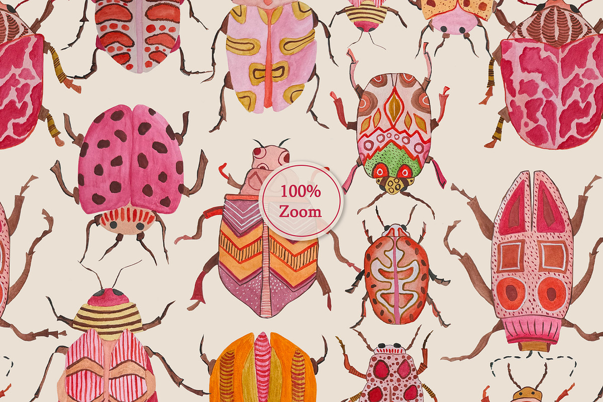 Beetle Meadow Prints & Patterns, a Pattern Graphic by GND ART STUDIO (Photo 8 of 8)