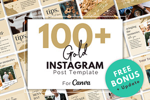 Gold Beauty Instagram Template Canva