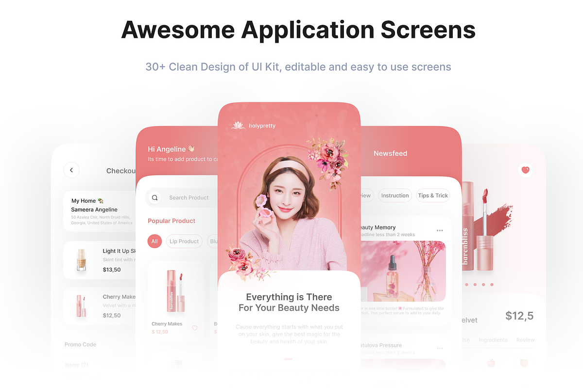 Holypretty - Cosmetics App UI Kit, an UI Kit Template by Korsa Agency (Photo 3 of 6)