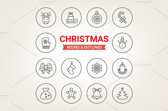 Circle Christmas Icons